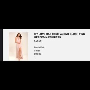 Never worn Lulu’s floor length dress